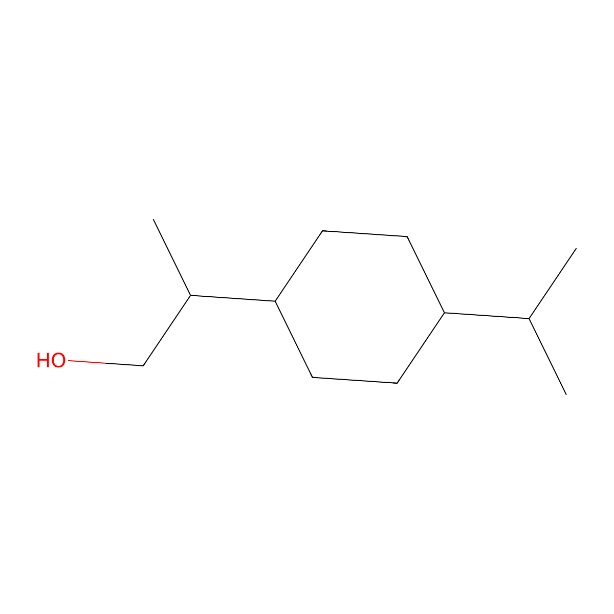 Cyclohexaneethanol, beta-methyl-4-(1-methylethyl)- molecular structure, CAS 67634-03-1