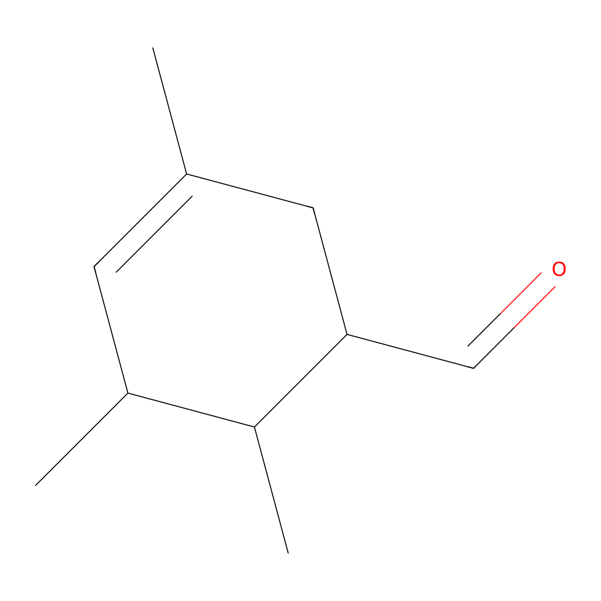 3,5,6-Trimethyl-3-cyclohexene-1-carboxaldehyde molecular structure, CAS 67634-07-5