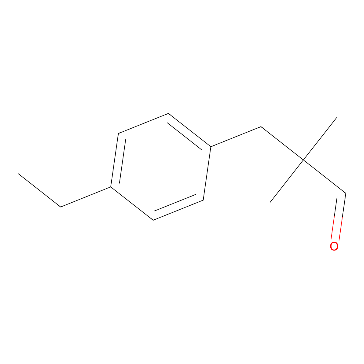 Ethyl 2,2-dimethylhydrocinnamal molecular structure, CAS 67634-15-5