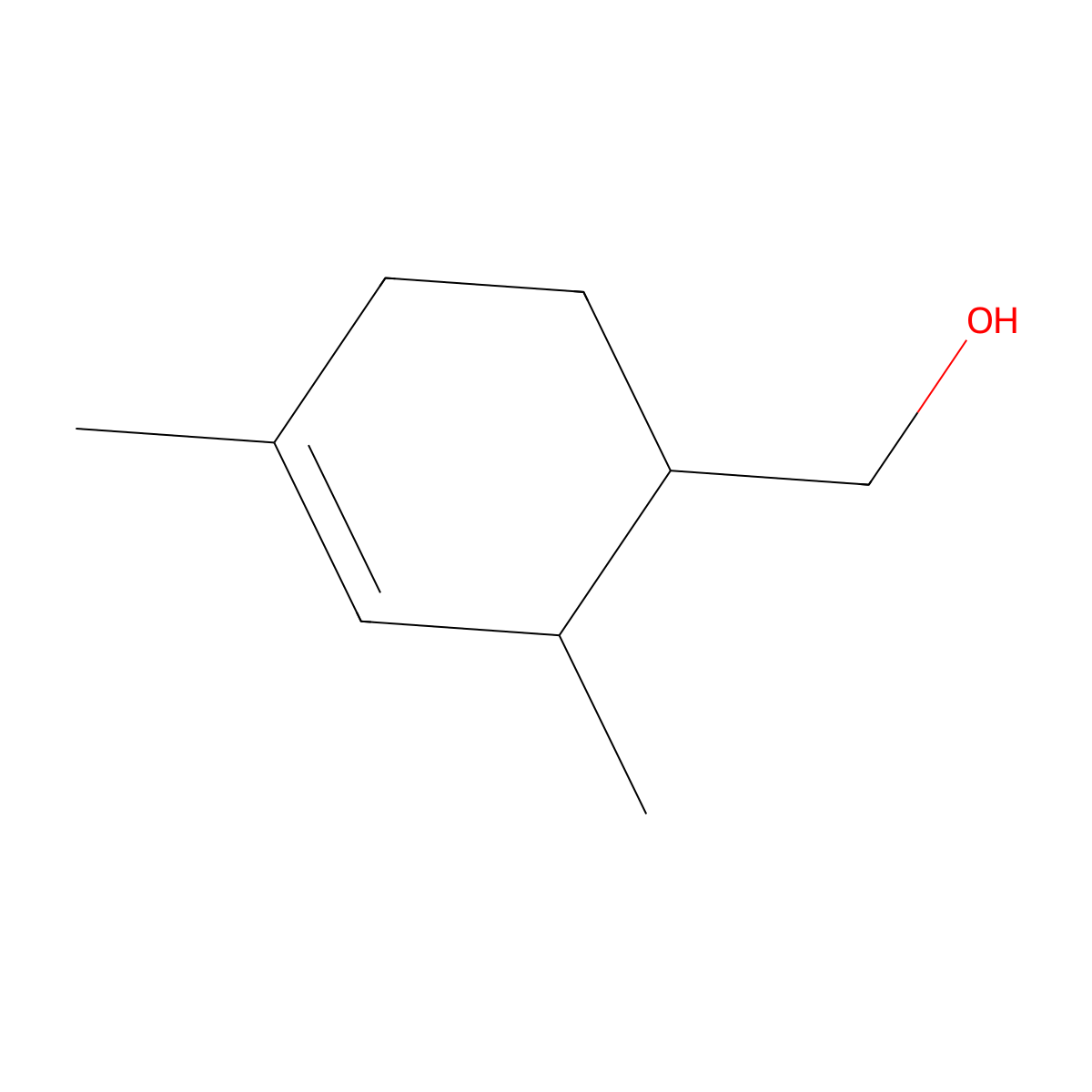3-Cyclohexene-1-methanol, 2,4-dimethyl- molecular structure, CAS 67634-17-7