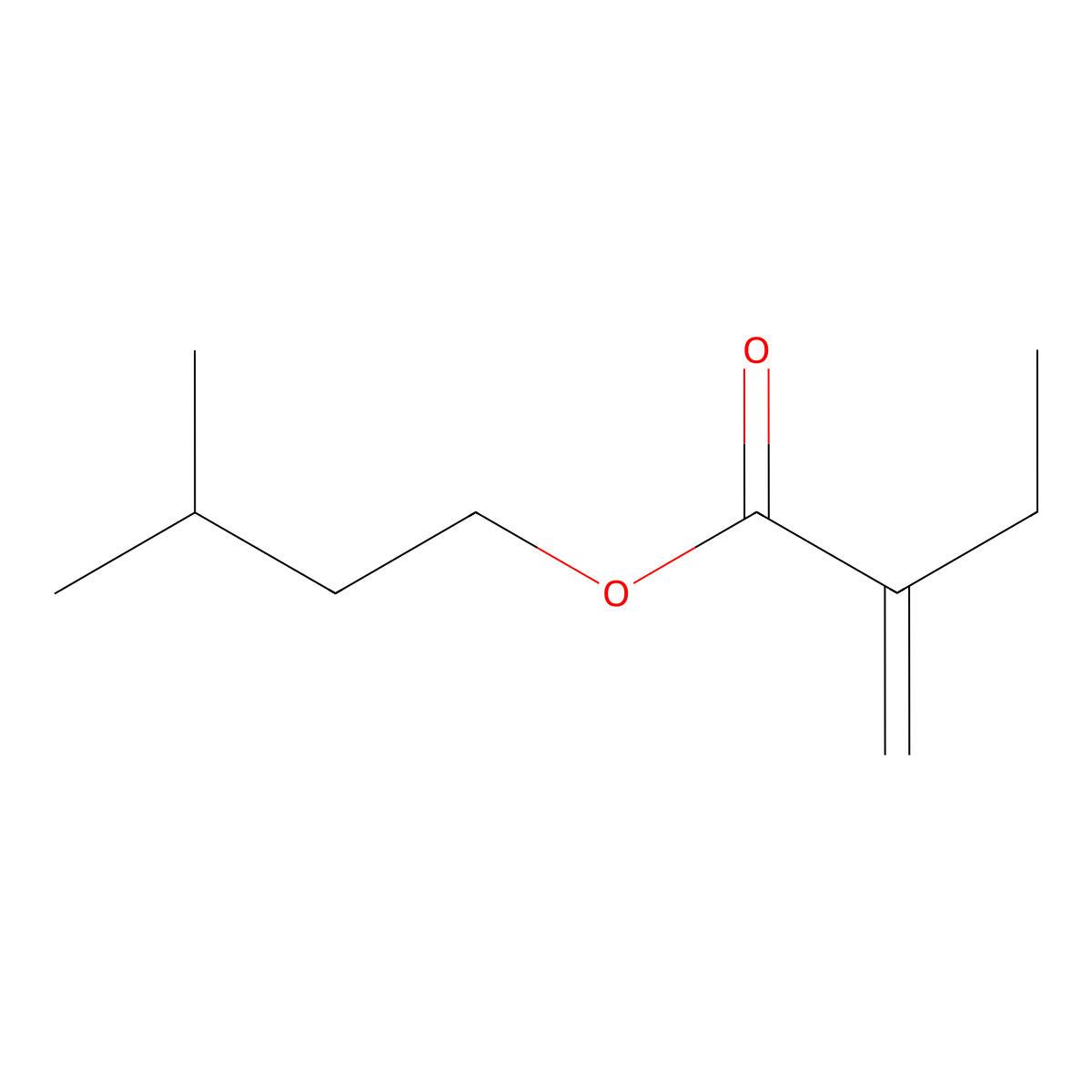 Isopentyl 2-ethylacrylate molecular structure, CAS 67634-18-8