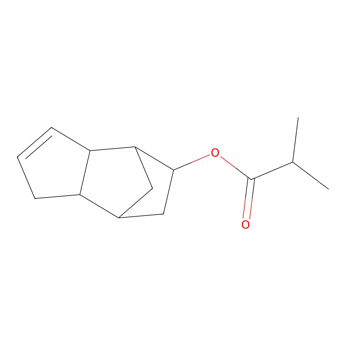 3a,4,5,6,7,7a-hexahydro-4,7-methano-1H-inden-5-yl isobutyrate molecular structure, CAS 67634-20-2