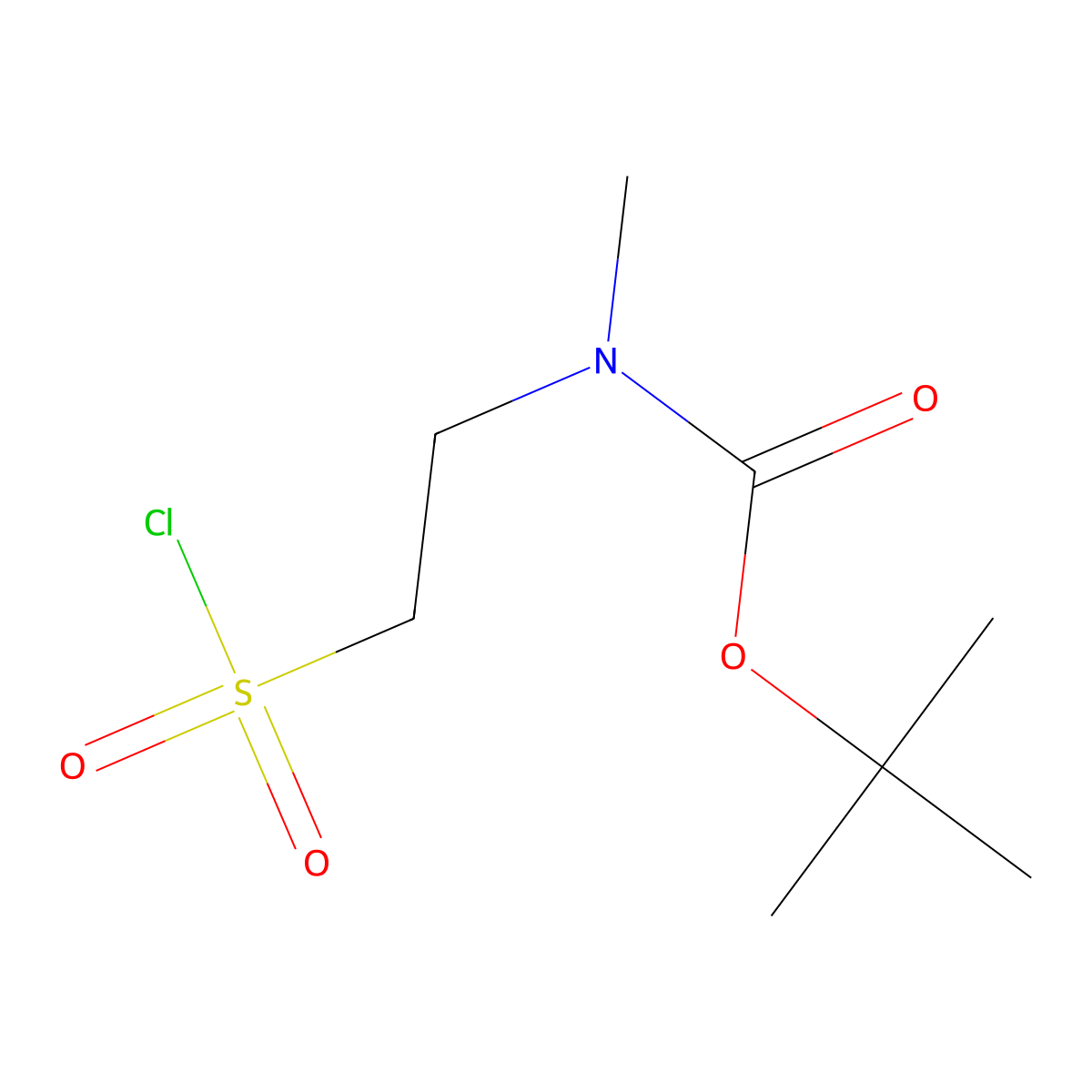 tert-Butyl N-[2-(chlorosulfonyl)ethyl]-N-methylcarbamate molecular structure, CAS 676341-54-1
