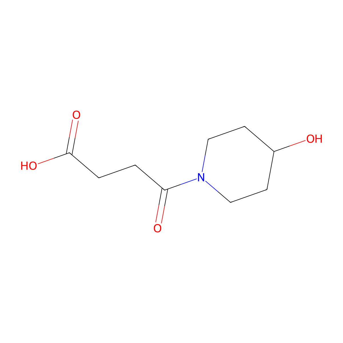 4-(4-Hydroxypiperidin-1-yl)-4-oxobutanoic acid molecular structure, CAS 676341-64-3