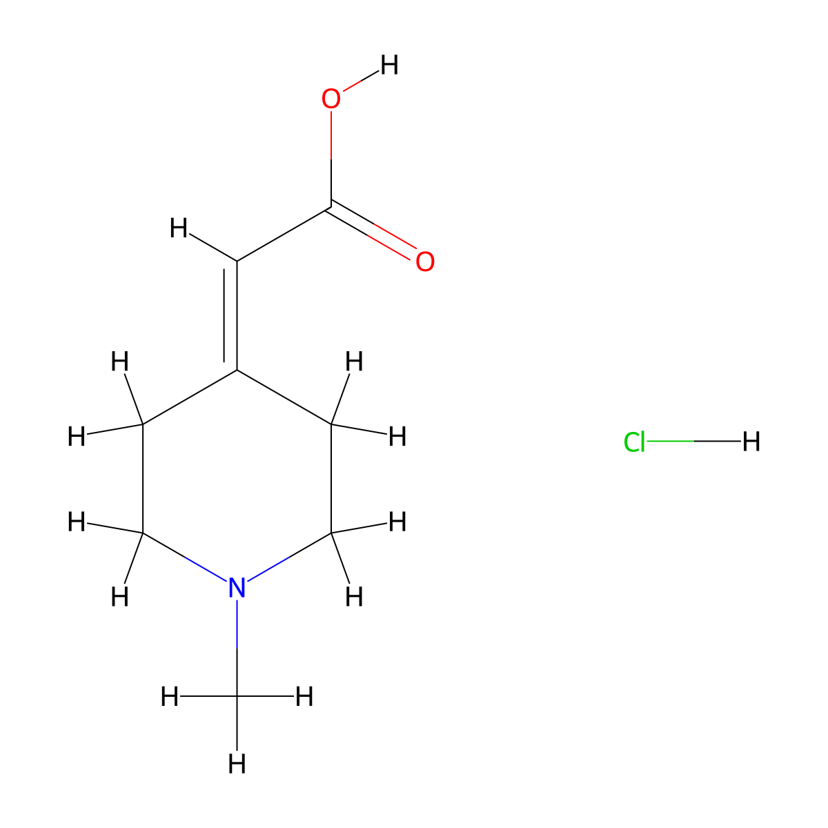 2-(1-Methylpiperidin-4-ylidene)acetic acid hydrochloride molecular structure, CAS 676341-72-3