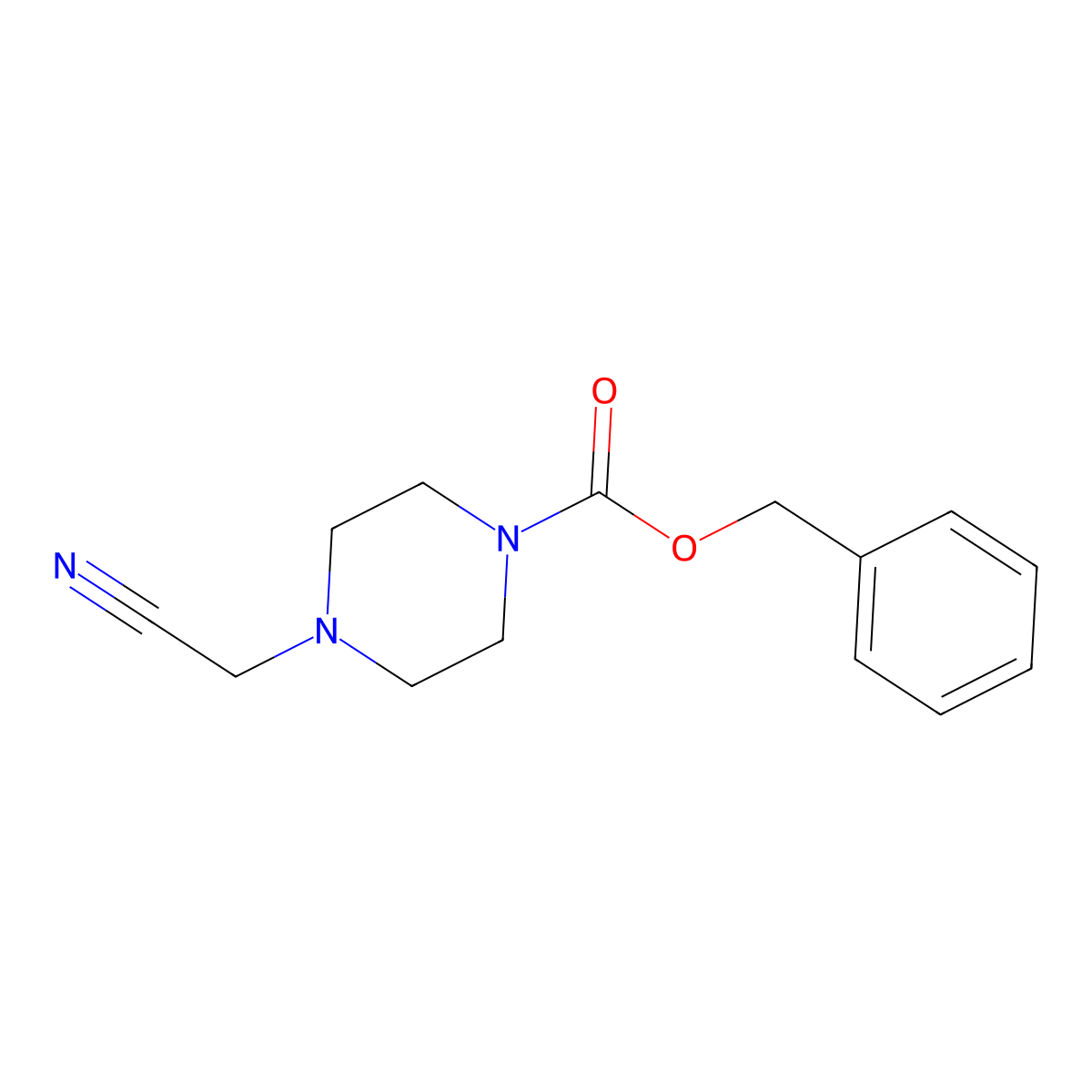 Benzyl 4-(cyanomethyl)piperazine-1-carboxylate molecular structure, CAS 676341-78-9