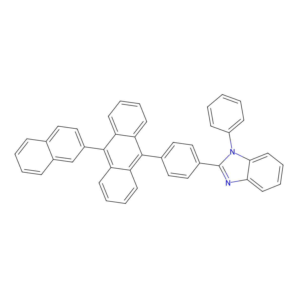 2-[4-[10-(2-Naphthalenyl)-9-anthracenyl]phenyl]-1-phenyl-1H-benzimidazole molecular structure, CAS 676345-55-4
