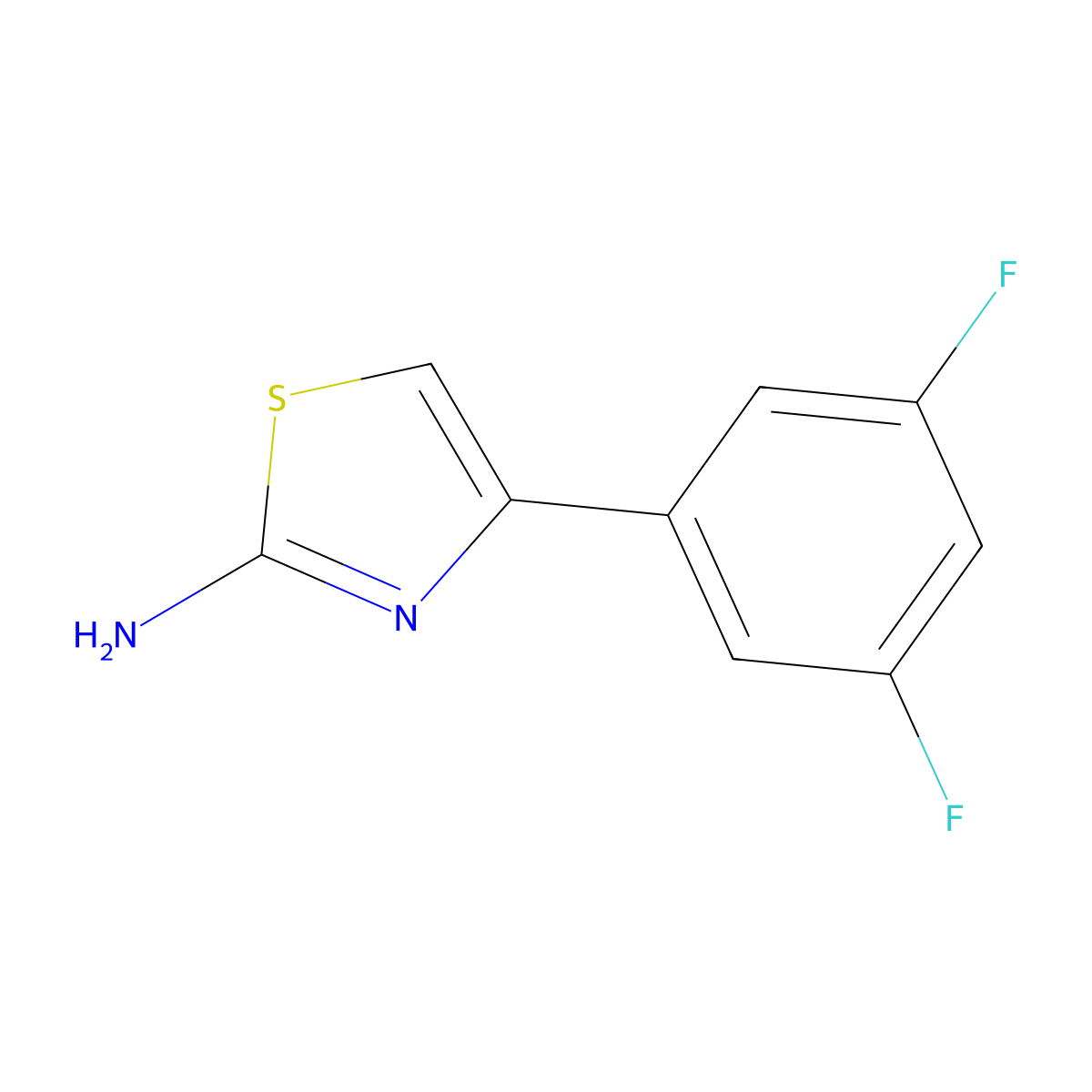 4-(3,5-Difluorophenyl)thiazol-2-amine molecular structure, CAS 676348-23-5