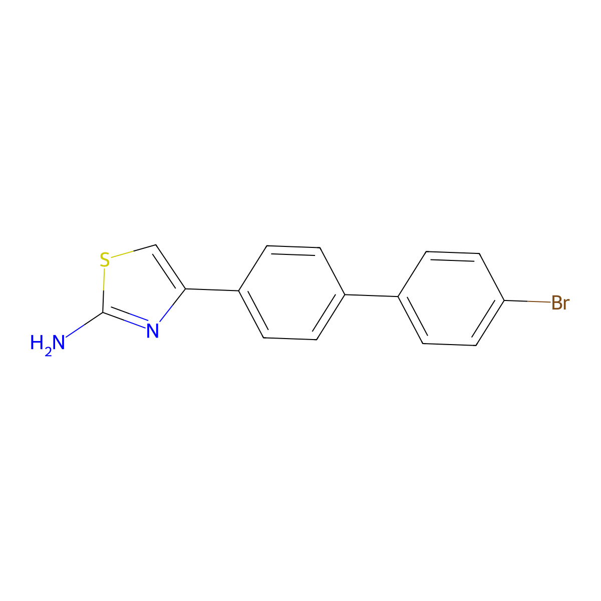 4-(4'-Bromobiphenyl-4-yl)thiazol-2-ylamine molecular structure, CAS 676348-26-8