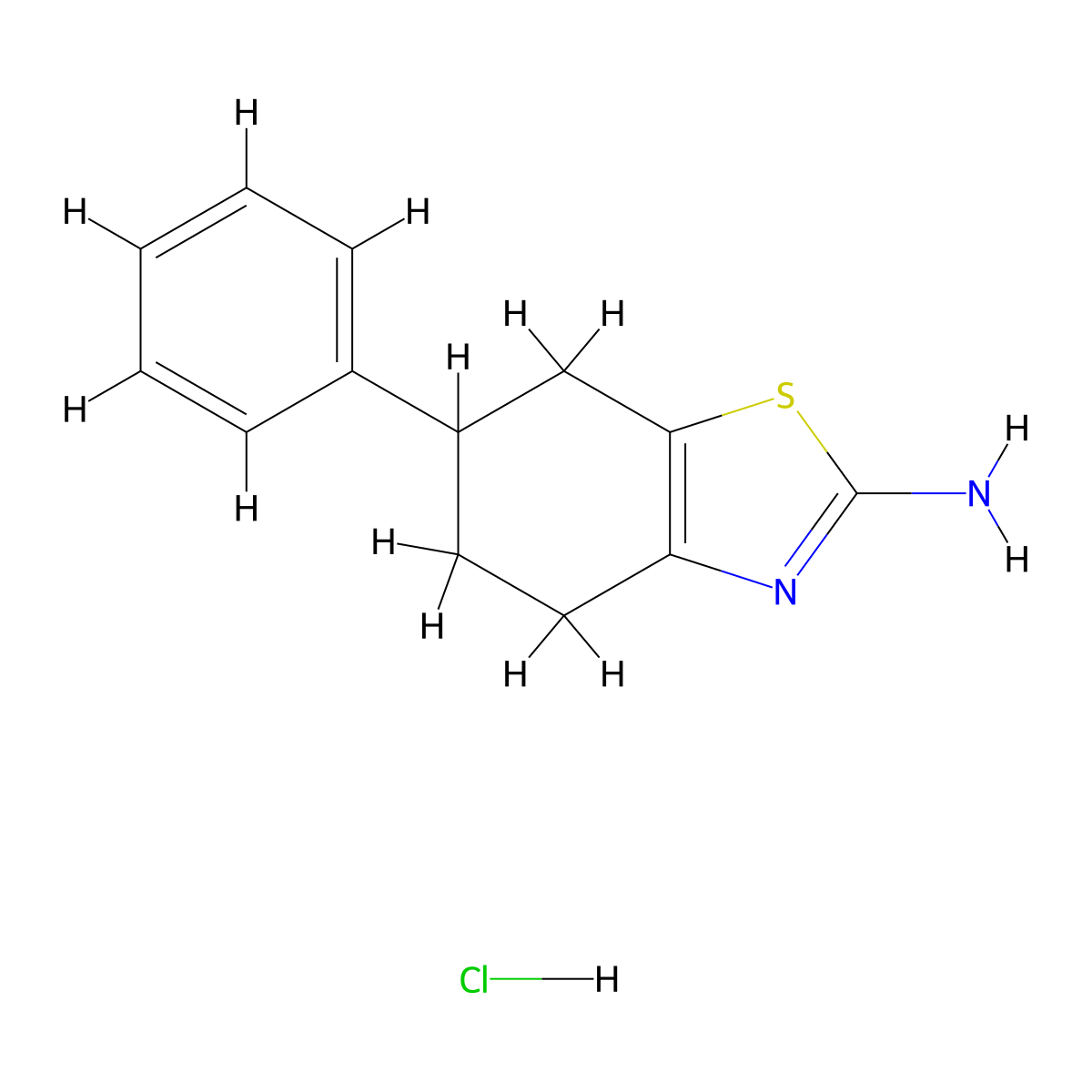 6-Phenyl-4,5,6,7-tetrahydro-benzothiazol-2-ylamine hydrochloride molecular structure, CAS 676348-28-0