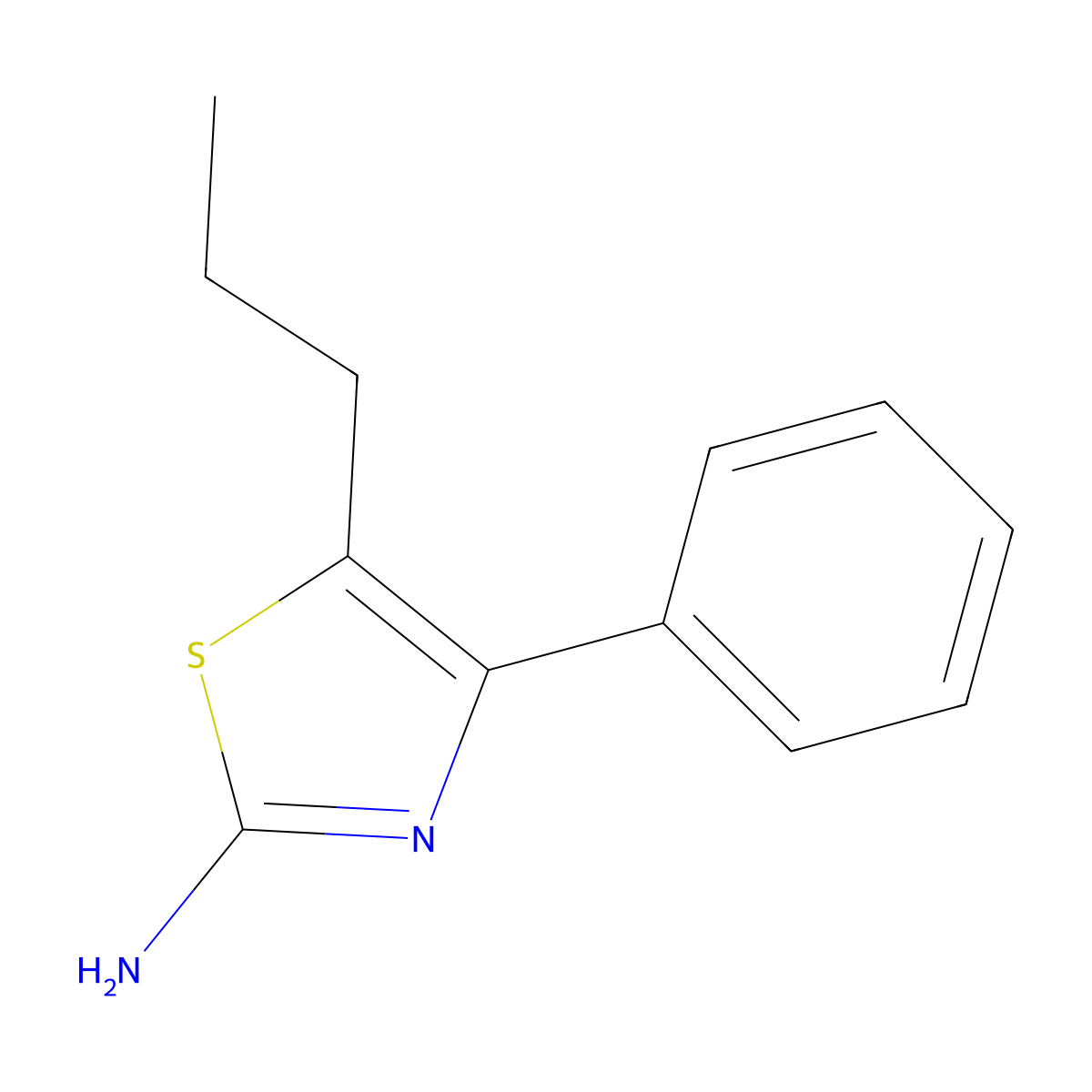 4-Phenyl-5-propyl-thiazol-2-ylamine molecular structure, CAS 676348-30-4