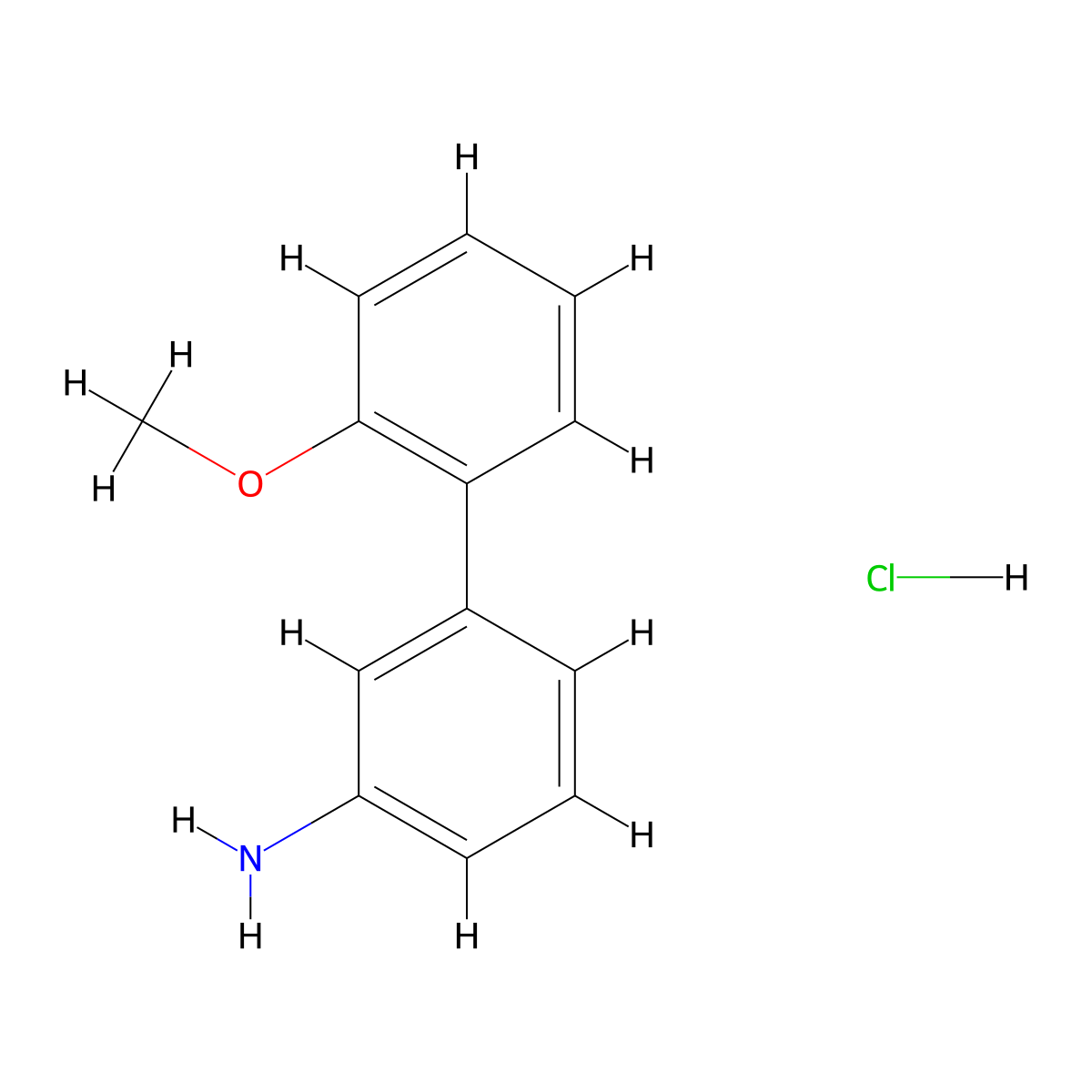 (2'-Methoxybiphenyl-3-yl)amine hydrochloride molecular structure, CAS 676348-37-1