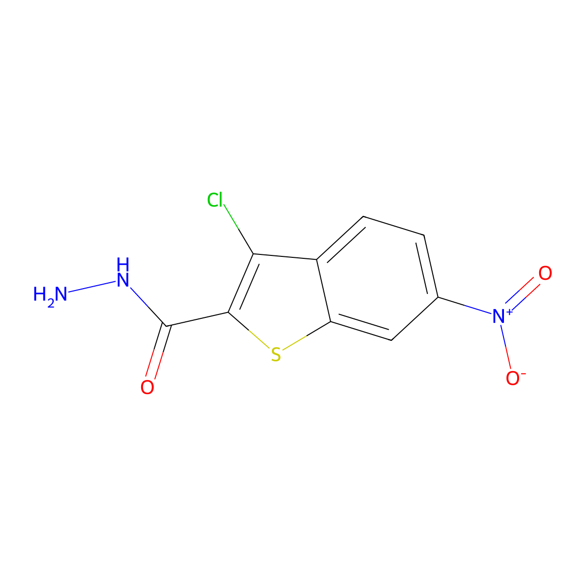 3-Chloro-6-nitro-1-benzothiophene-2-carbohydrazide molecular structure, CAS 676348-44-0