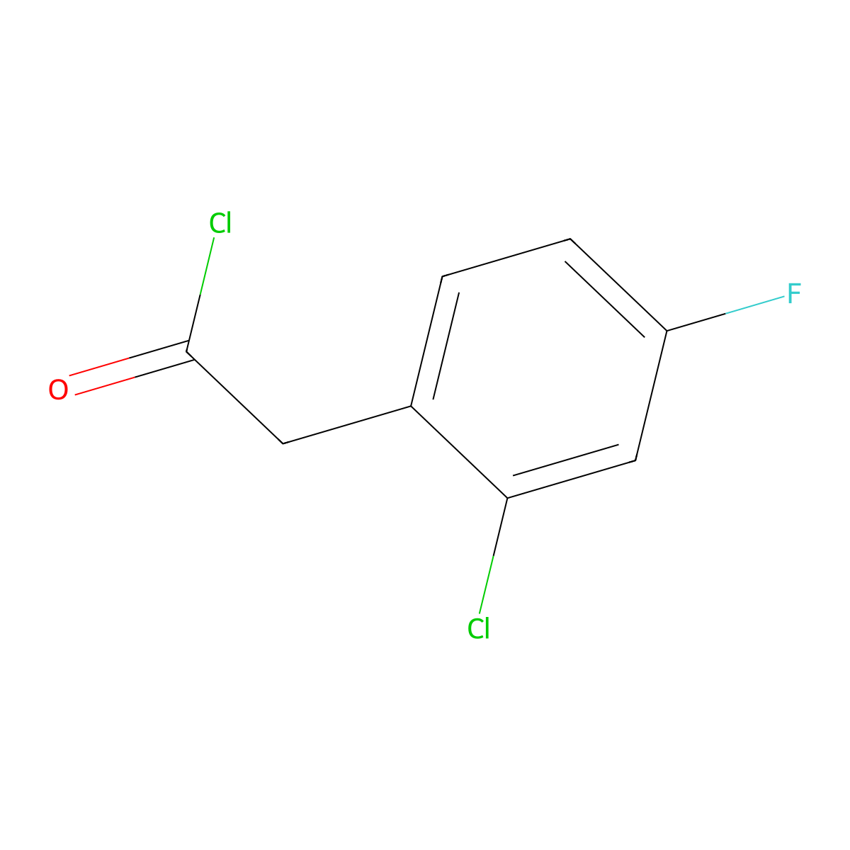 (2-Chloro-4-fluorophenyl)acetyl chloride molecular structure, CAS 676348-45-1