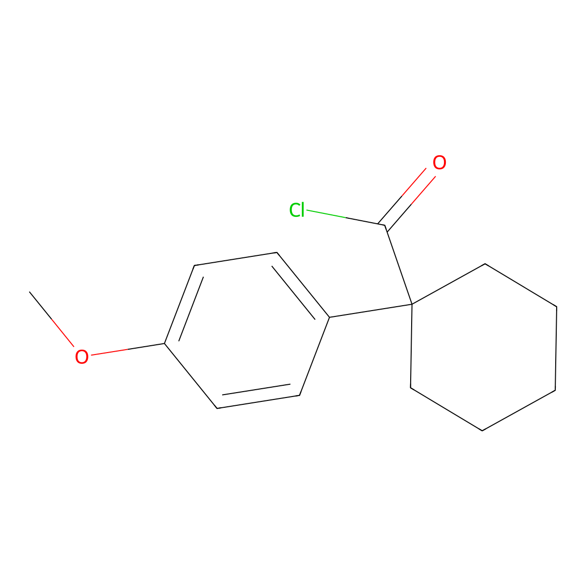 1-(4-Methoxyphenyl)cyclohexanecarbonyl chloride molecular structure, CAS 676348-47-3