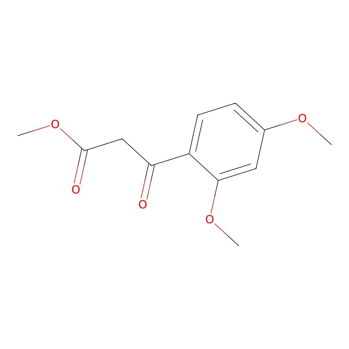Methyl 2,4-dimethoxy-beta-oxobenzenepropanoate molecular structure, CAS 676348-64-4