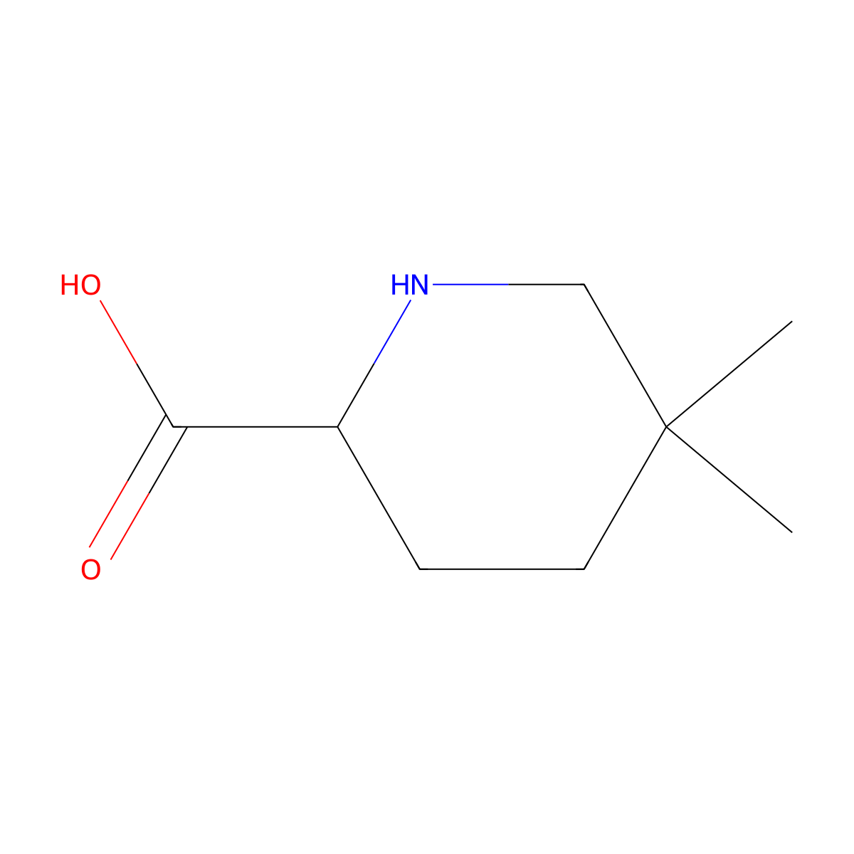 5,5-Dimethylpiperidine-2-carboxylic acid molecular structure, CAS 676355-70-7