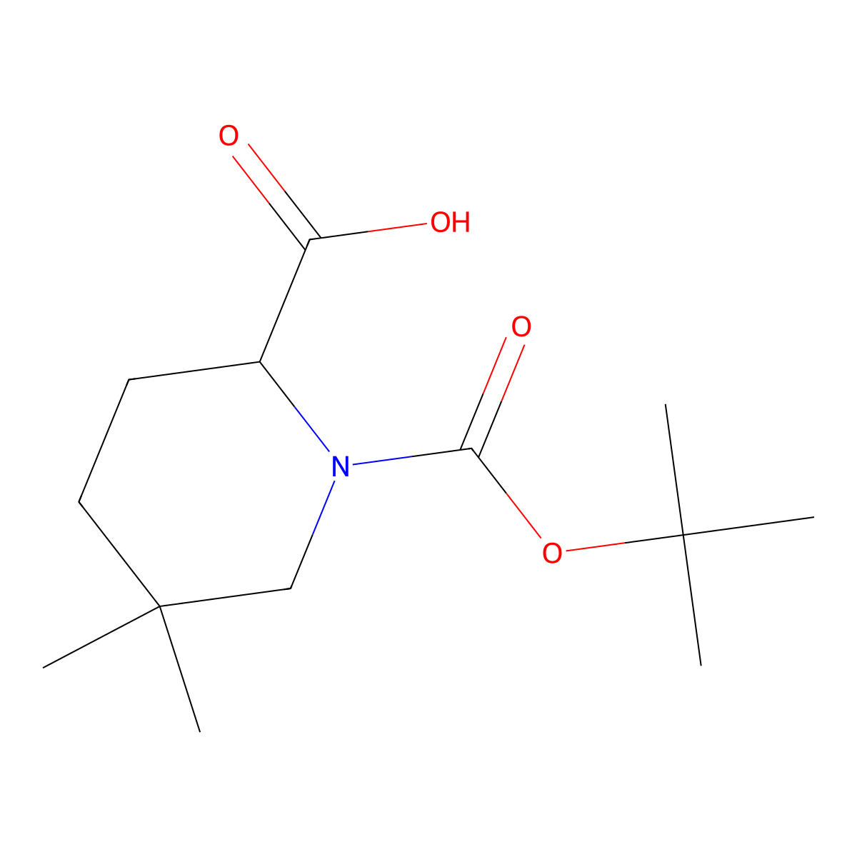 1-[(Tert-butoxy)carbonyl]-5,5-dimethylpiperidine-2-carboxylic acid molecular structure, CAS 676355-72-9