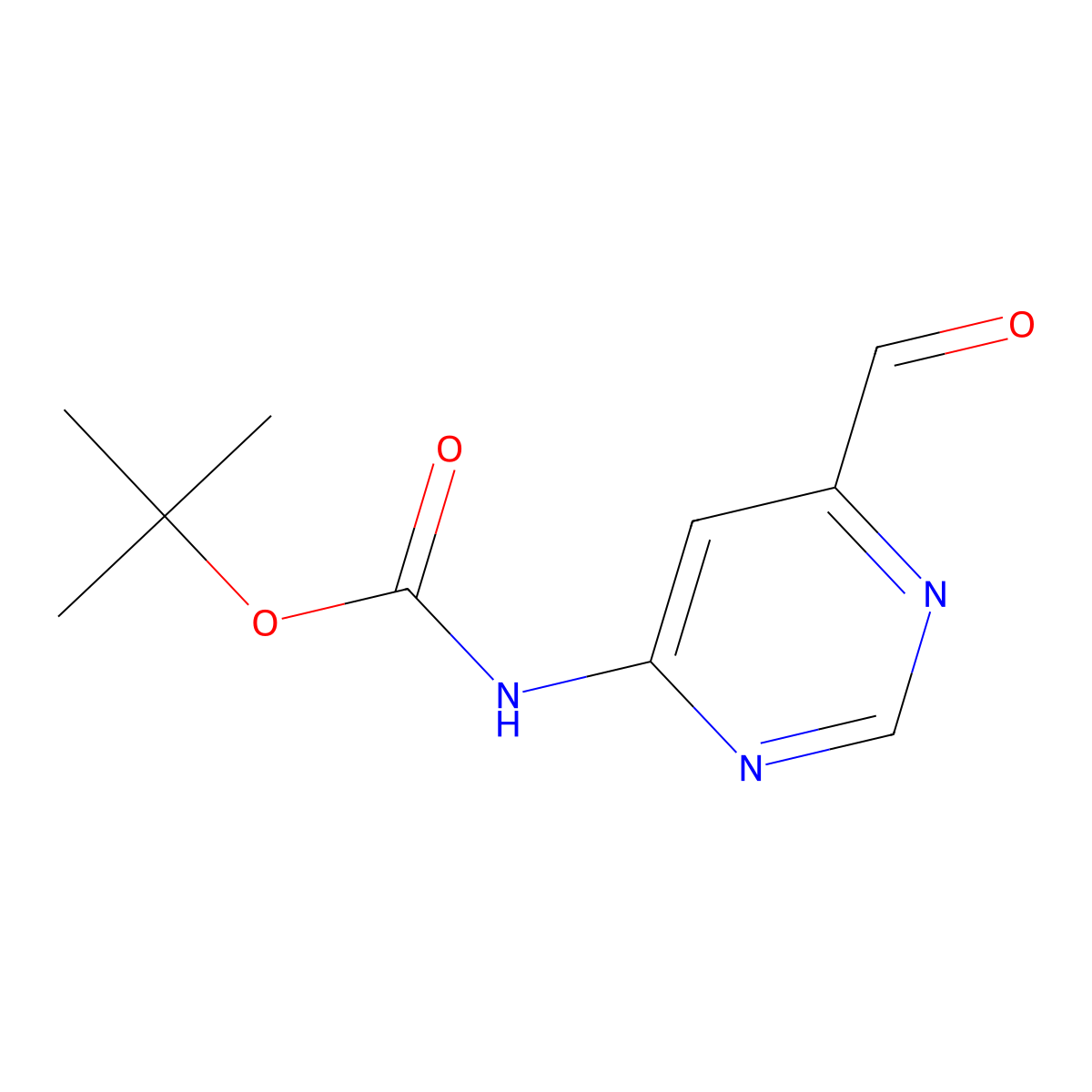 Tert-butyl (6-formylpyrimidin-4-yl)carbamate molecular structure, CAS 676371-31-6