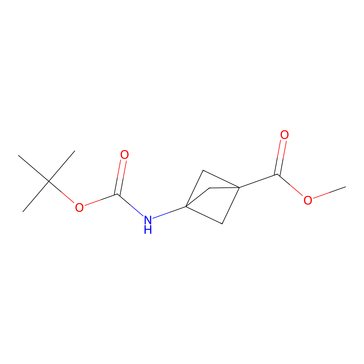 Methyl 3-{[(tert-butoxy)carbonyl]amino}bicyclo[1.1.1]pentane-1-carboxylate molecular structure, CAS 676371-64-5