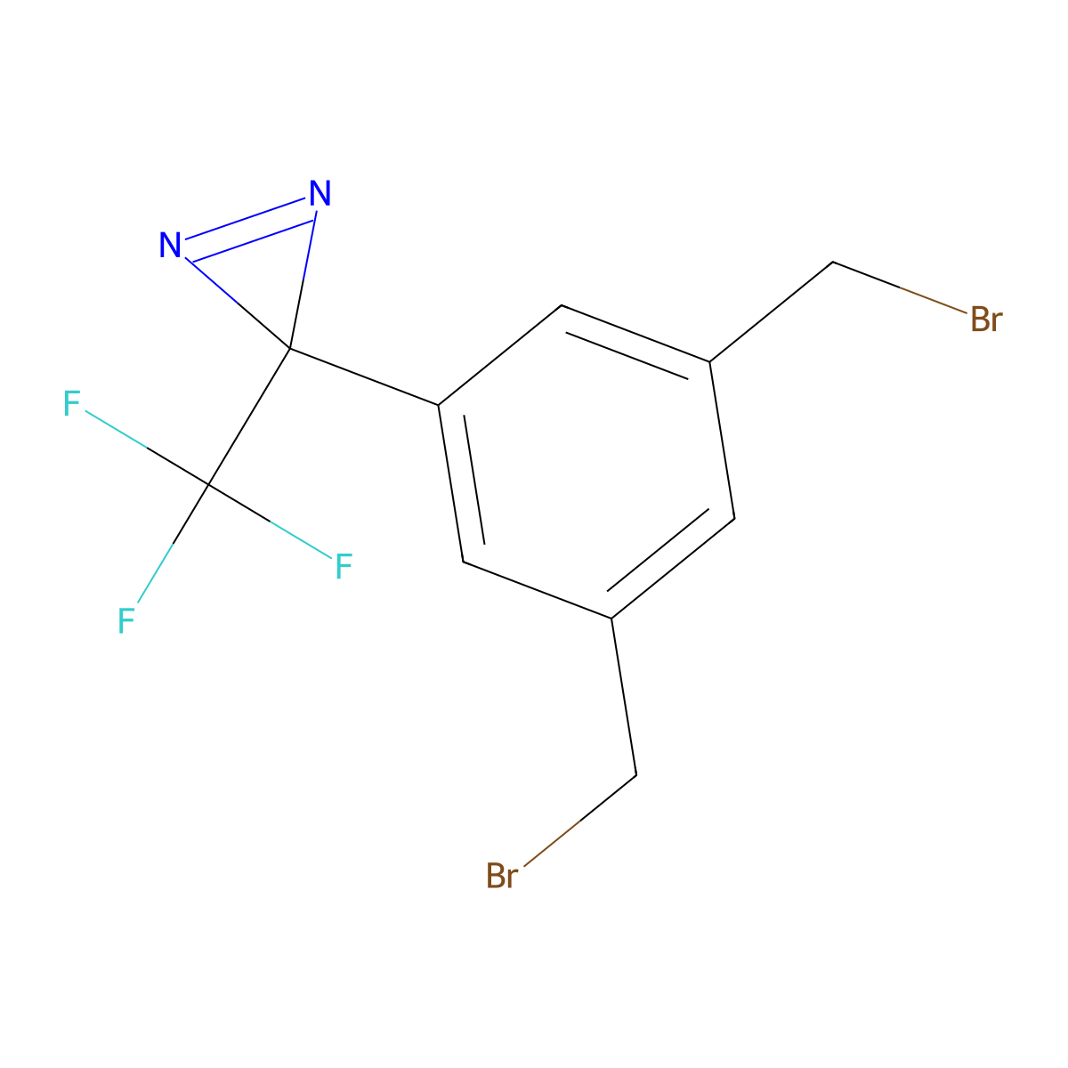 3-(3,5-Bis(bromomethyl)phenyl)-3-(trifluoromethyl)-3H-diazirine molecular structure, CAS 676371-81-6