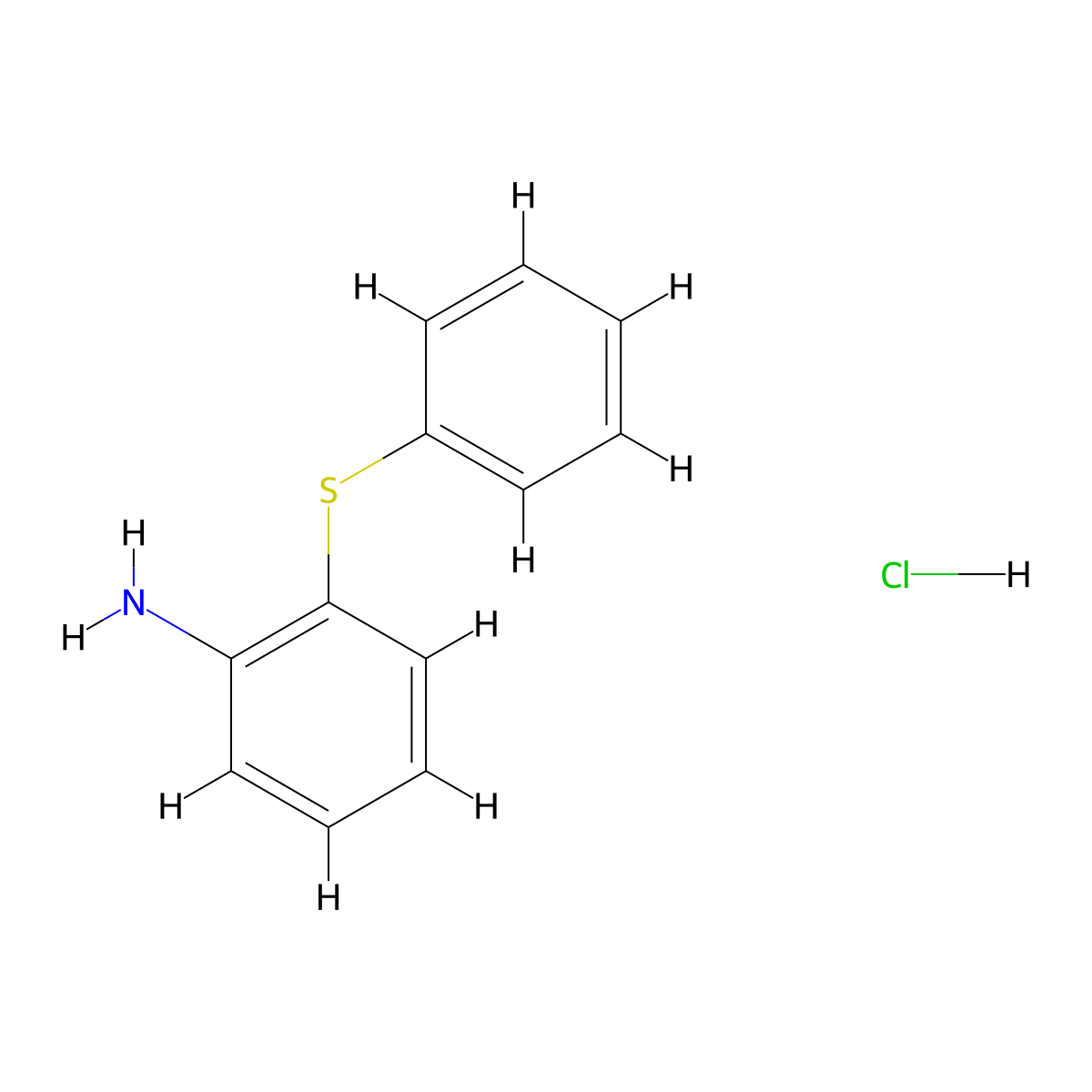 2-(Phenylthio)aniline hydrochloride molecular structure, CAS 6764-13-2