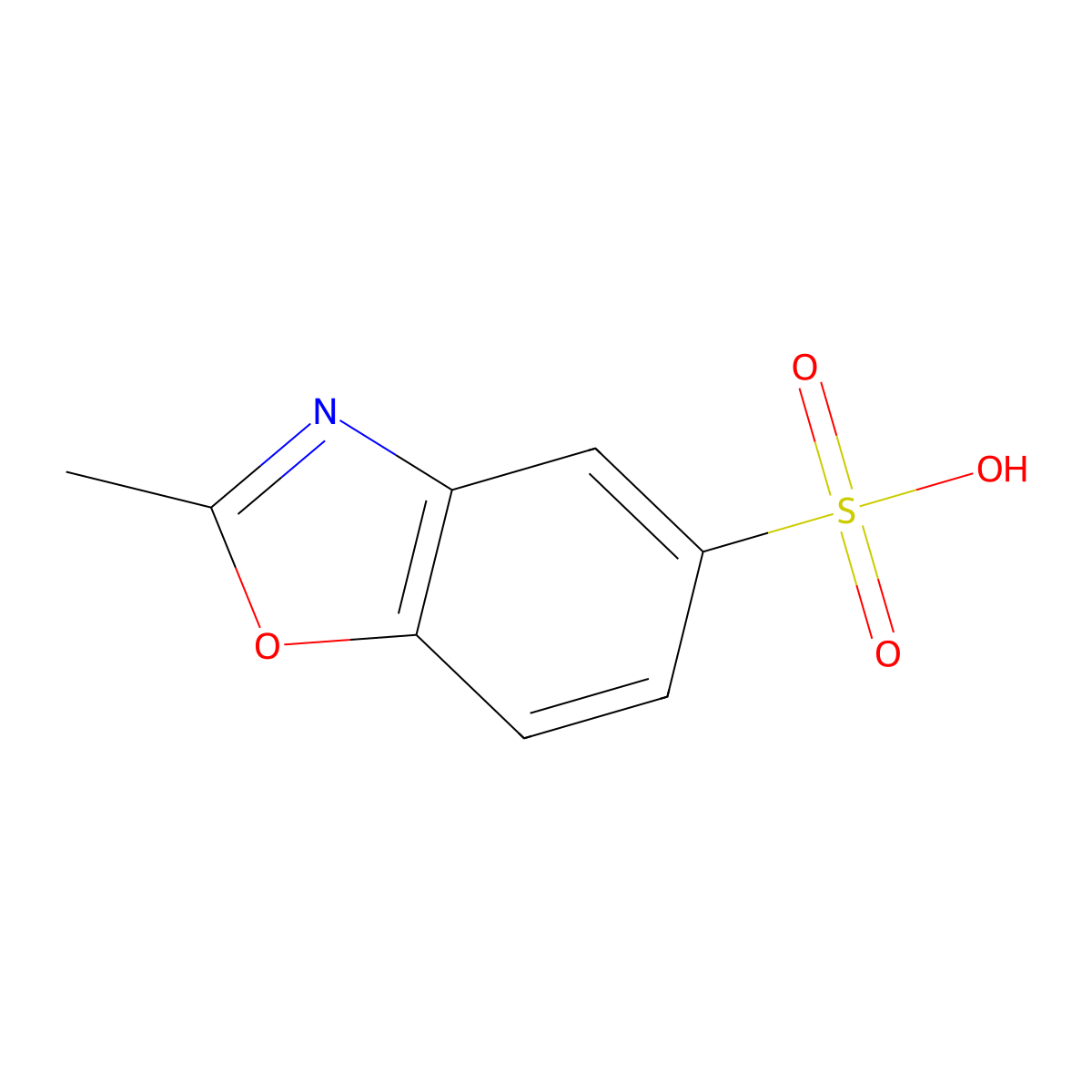 5-Benzoxazolesulfonic acid, 2-methyl- molecular structure, CAS 6764-43-8