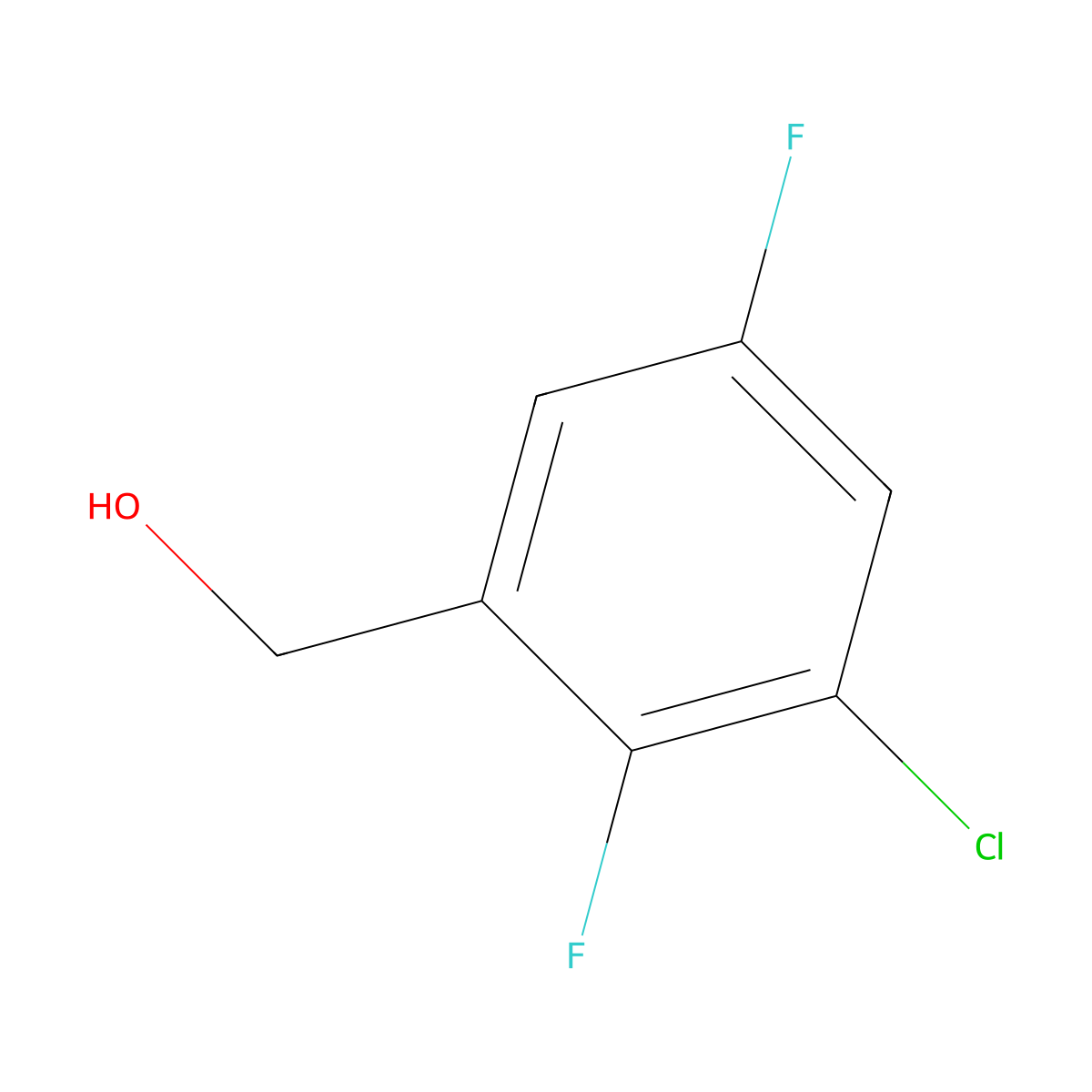3-Chloro-2,5-difluorobenzyl alcohol molecular structure, CAS 67640-34-0