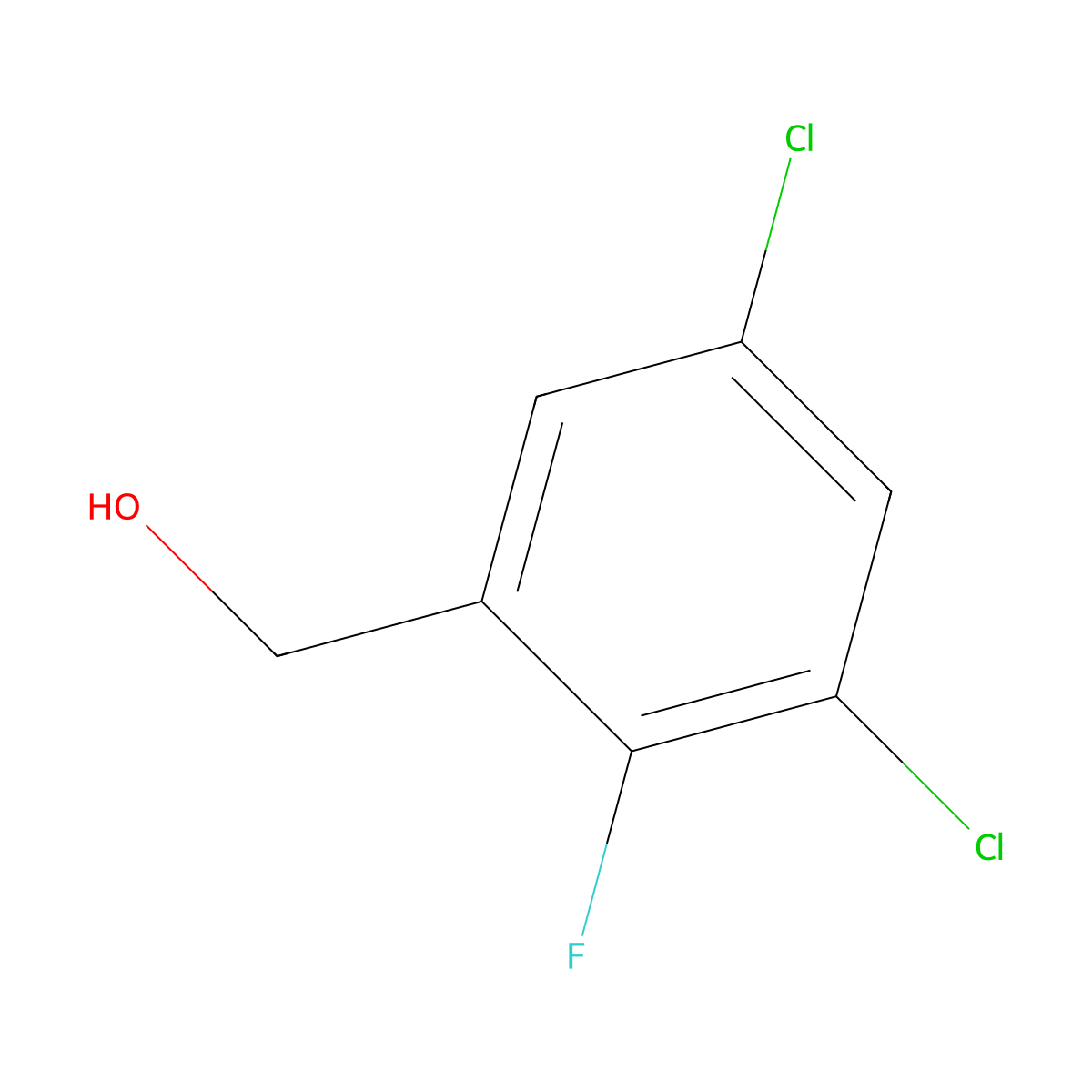 3,5-Dichloro-2-fluorobenzyl alcohol molecular structure, CAS 67640-35-1