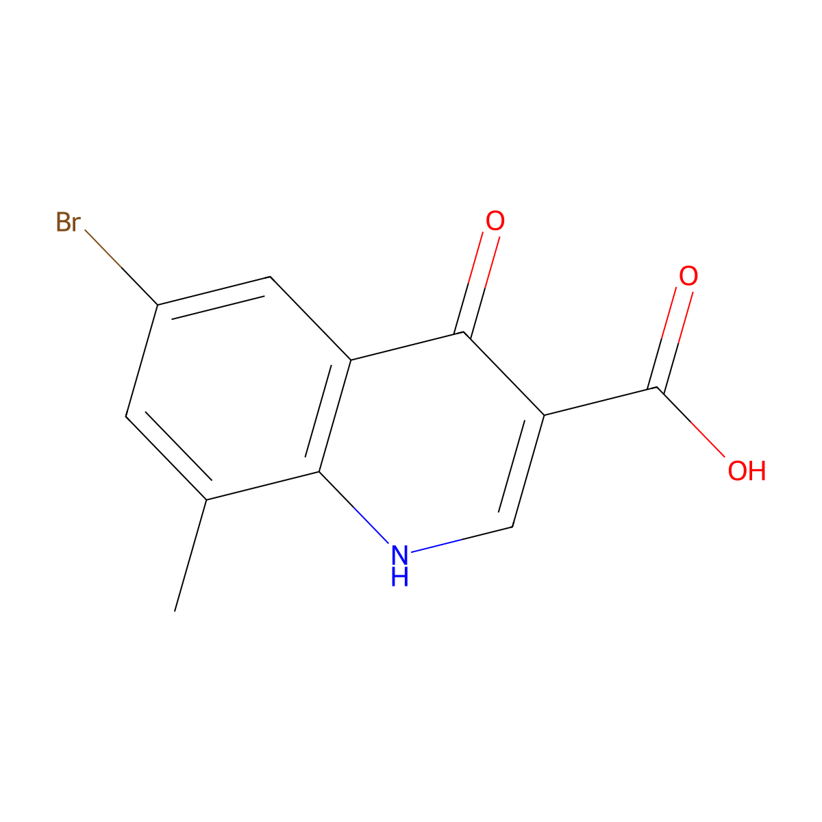 6-Bromo-4-hydroxy-8-methylquinoline-3-carboxylic acid molecular structure, CAS 67643-46-3