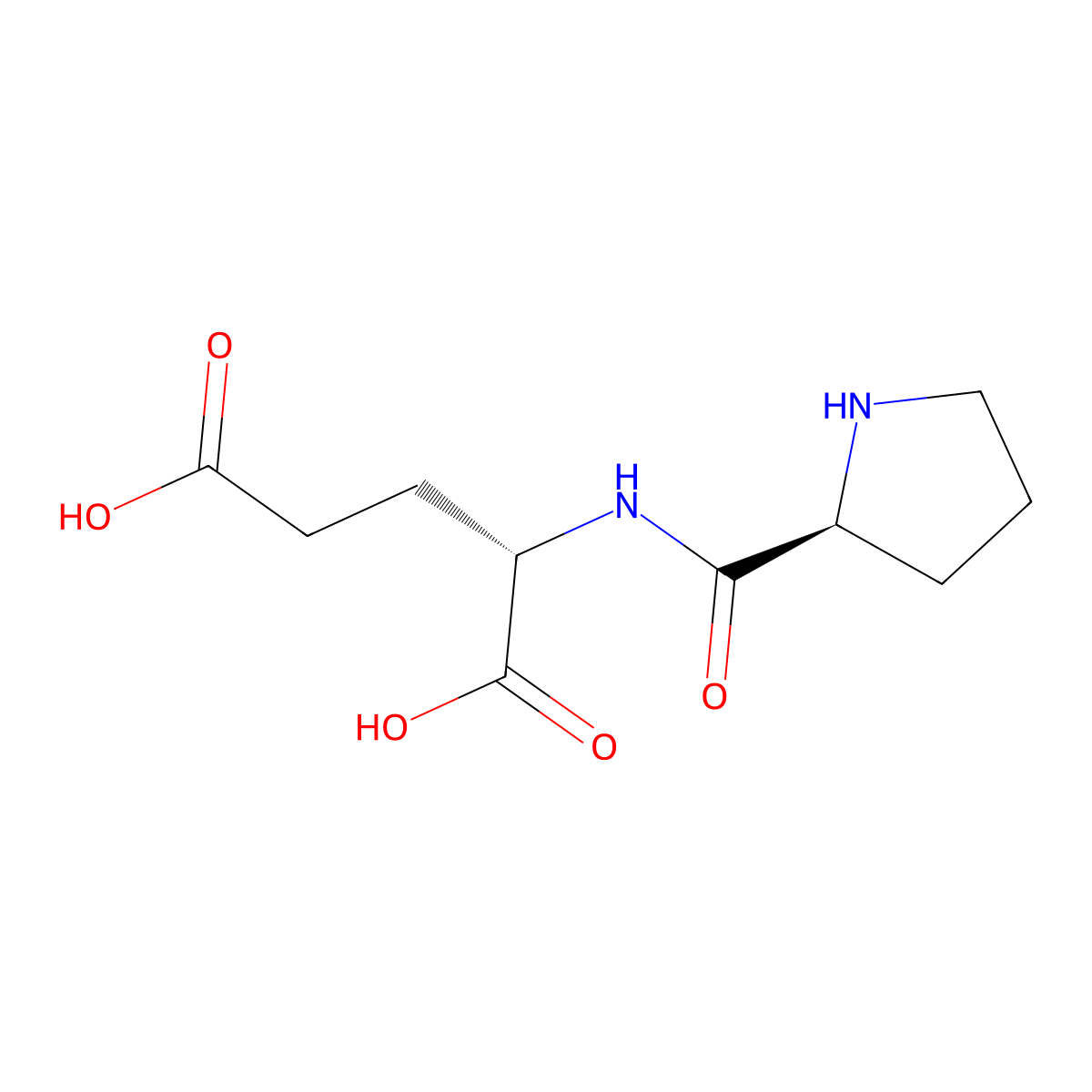 L-Prolyl-L-glutamic acid molecular structure, CAS 67644-00-2