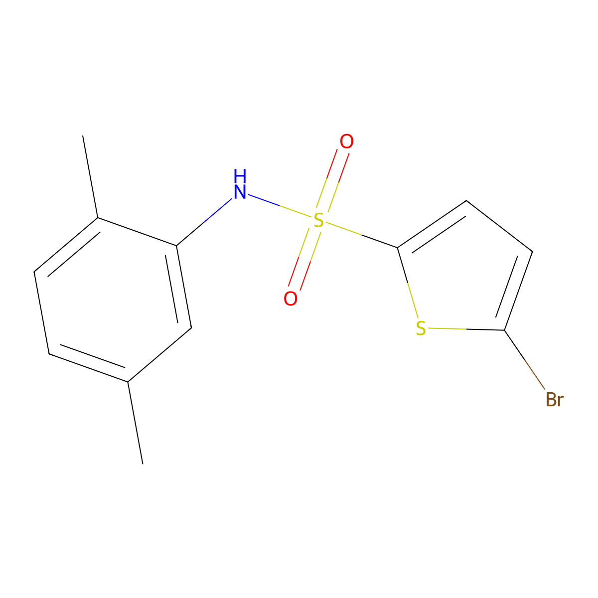 5-bromo-N-(2,5-dimethylphenyl)thiophene-2-sulfonamide molecular structure, CAS 676440-40-7