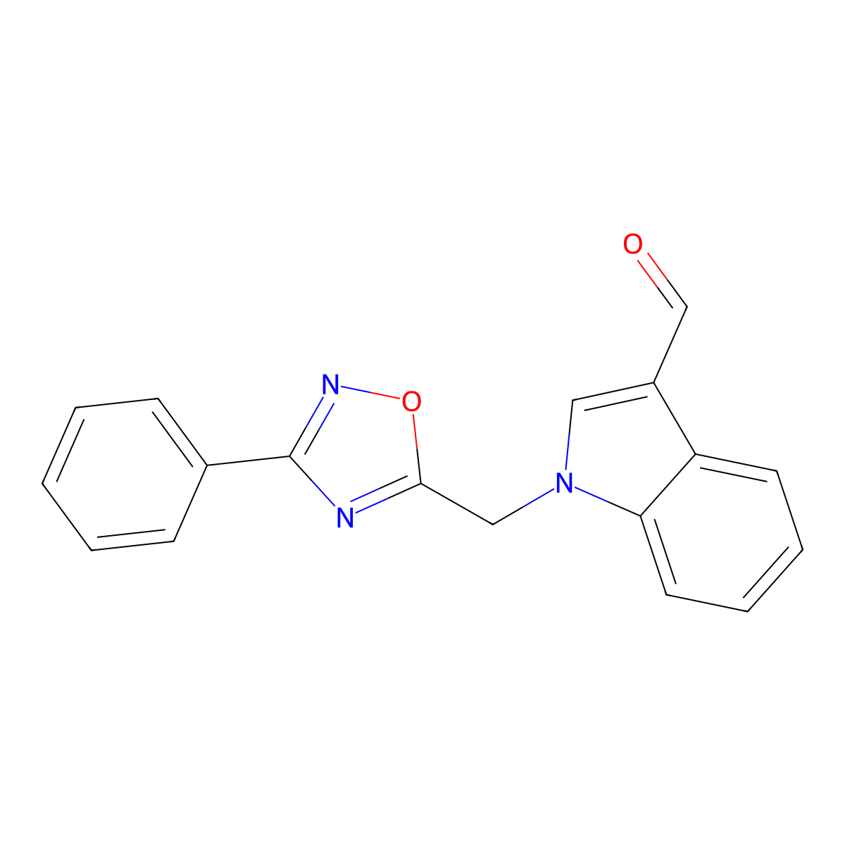 1-[(3-phenyl-1,2,4-oxadiazol-5-yl)methyl]-1H-indole-3-carbaldehyde molecular structure, CAS 676441-02-4
