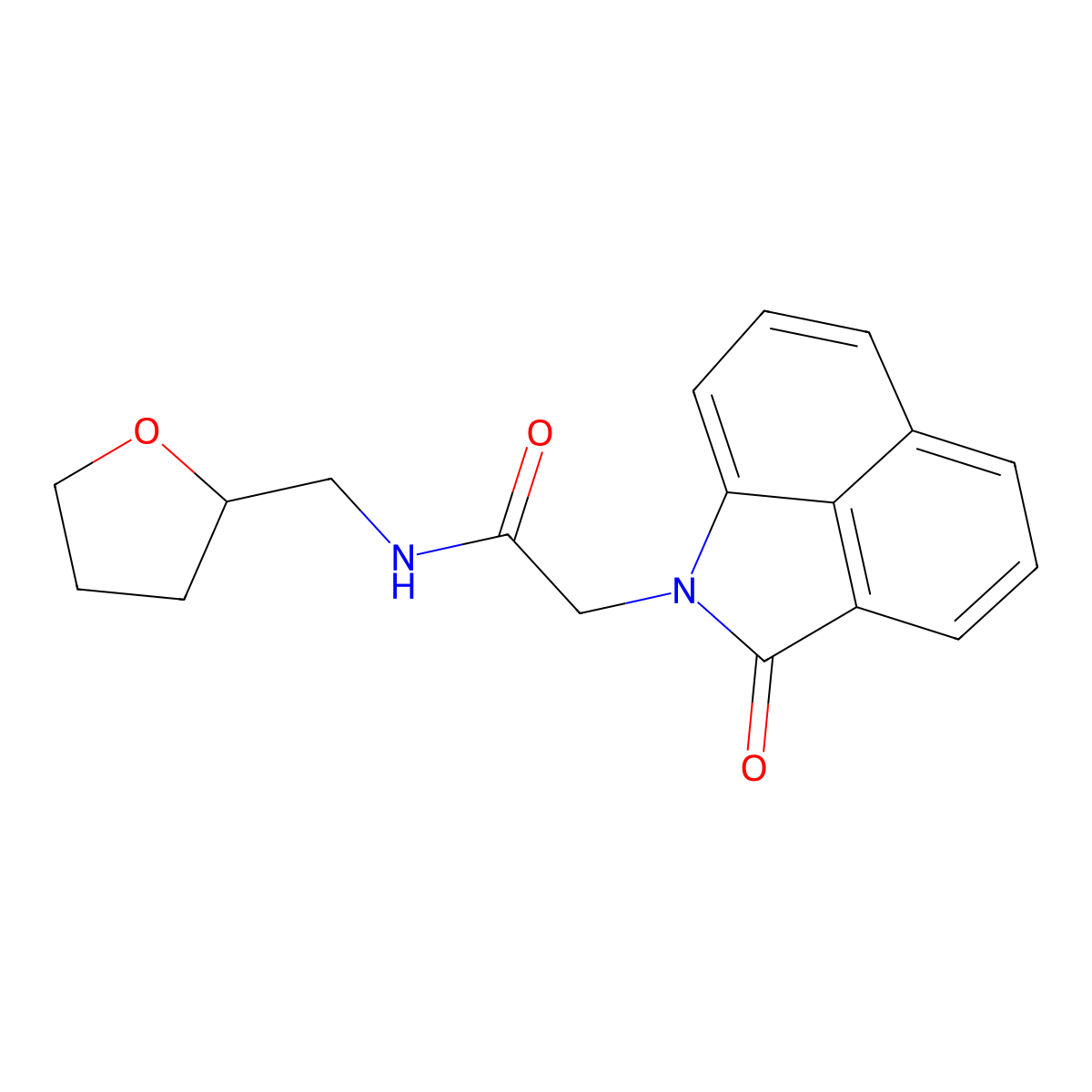 2-(2-oxo-1-benzo[cd]indolyl)-N-(2-oxolanylmethyl)acetamide molecular structure, CAS 676442-34-5