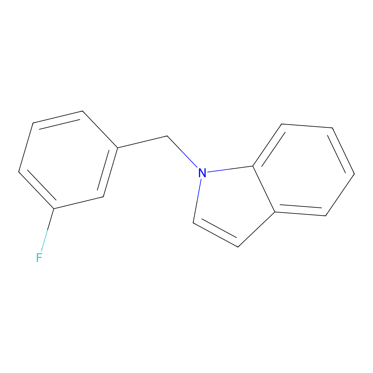 1-(3-Fluorobenzyl)-1H-indole molecular structure, CAS 676442-98-1