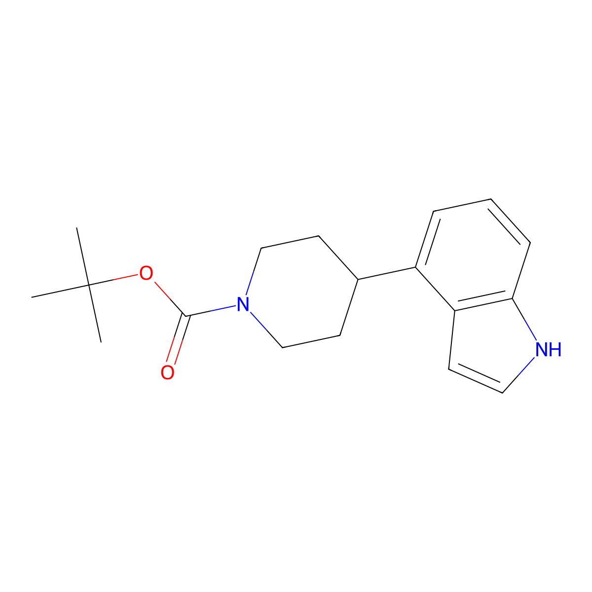 tert-Butyl 4-(1H-indol-4-yl)piperidine-1-carboxylate molecular structure, CAS 676448-21-8