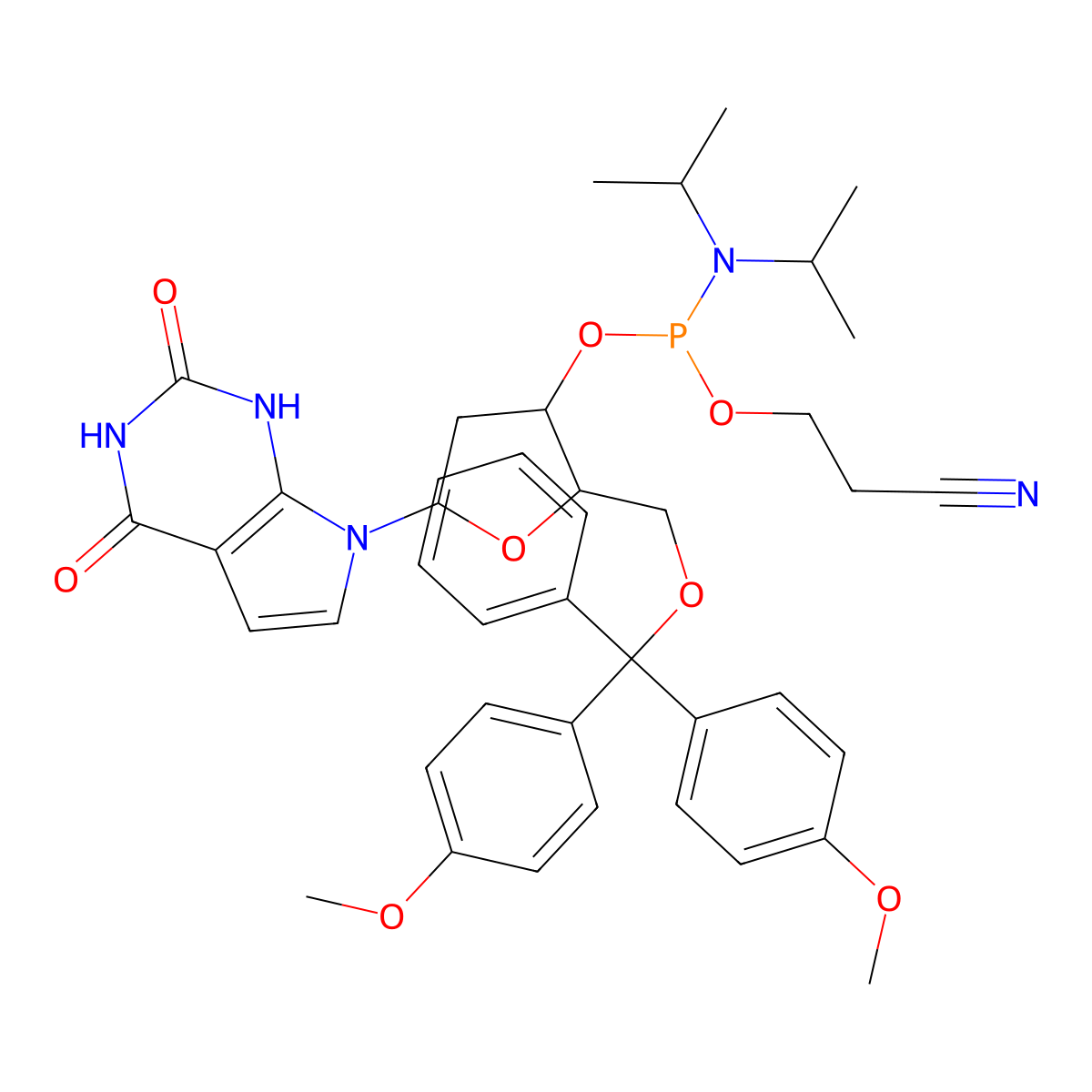 7-Deaza-2'-deoxyxanthosine cep molecular structure, CAS 676456-10-3
