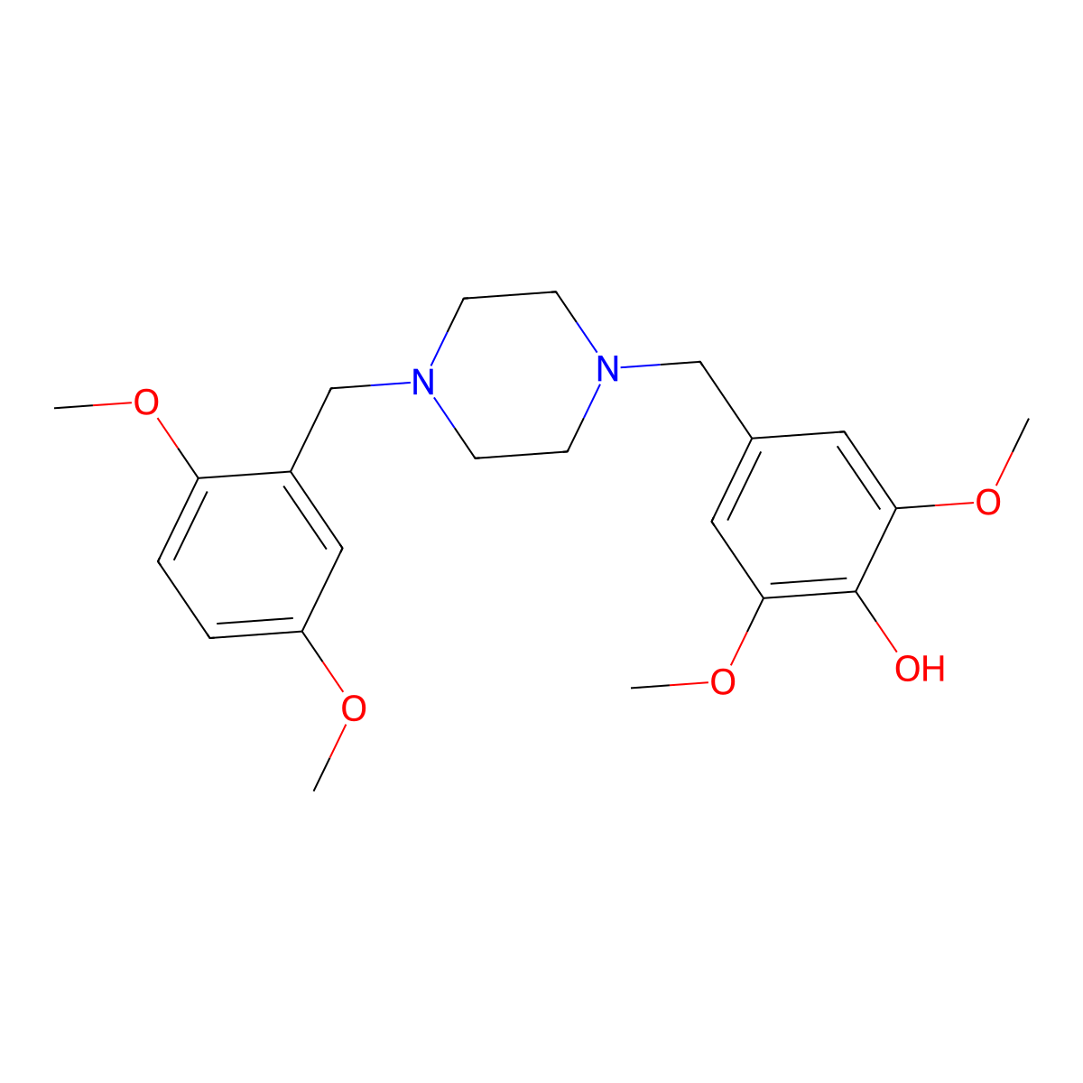 4-{[4-(2,5-Dimethoxybenzyl)piperazin-1-yl]methyl}-2,6-dimethoxyphenol molecular structure, CAS 676458-63-2