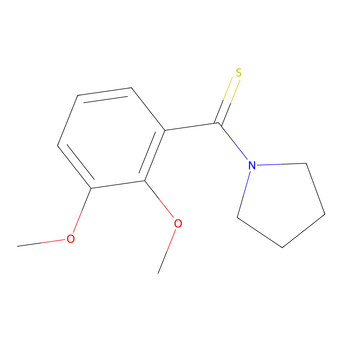 (2,3-Dimethoxyphenyl)-(1-pyrrolidinyl)methanethione molecular structure, CAS 676459-26-0