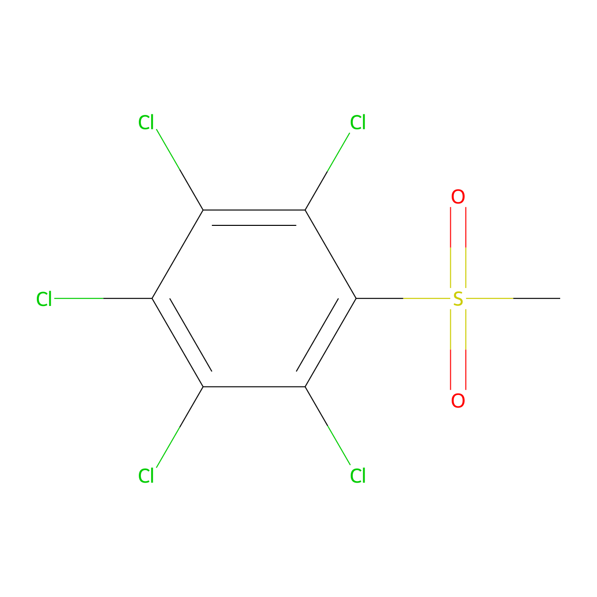 Methylsulfonylpentachlorobenzene molecular structure, CAS 67646-65-5