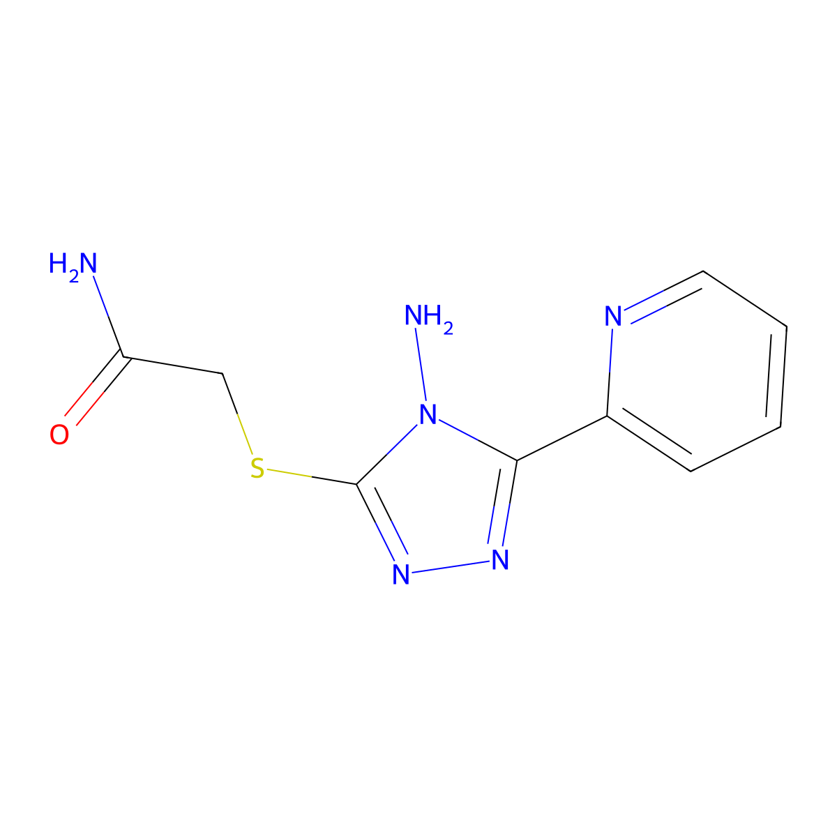 2-(4-Amino-5-(2-pyridyl)-1,2,4-triazol-3-ylthio)acetamide molecular structure, CAS 676463-95-9