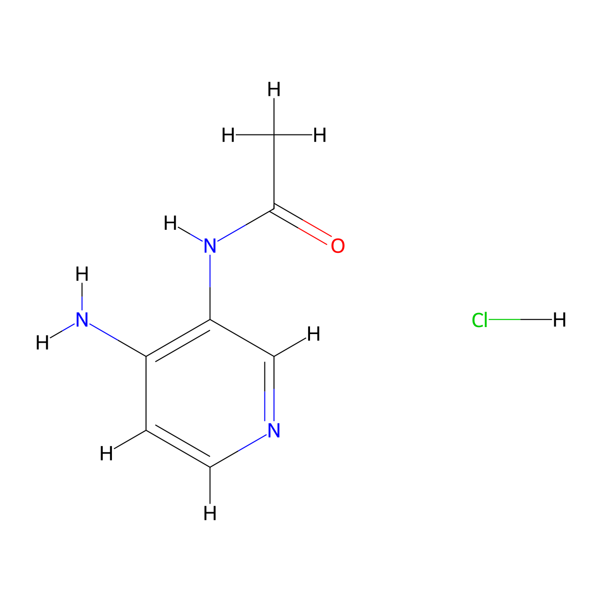 N-(4-amino-3-pyridinyl)-Acetamide hydrochloride molecular structure, CAS 676464-96-3