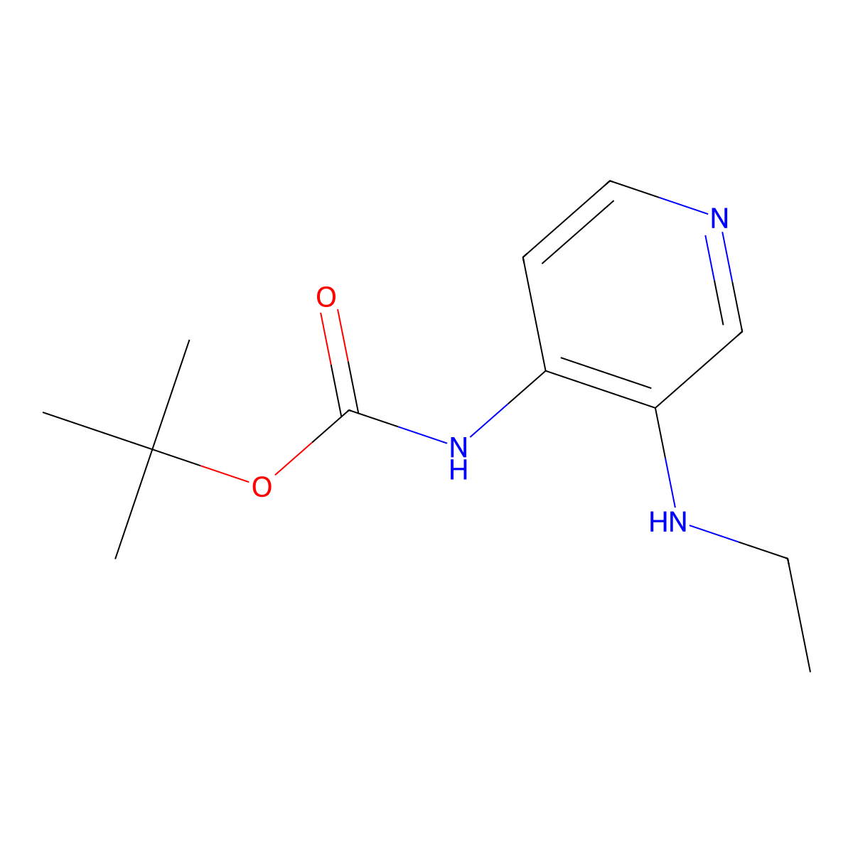 tert-Butyl (3-(ethylamino)pyridin-4-yl)carbamate molecular structure, CAS 676464-98-5