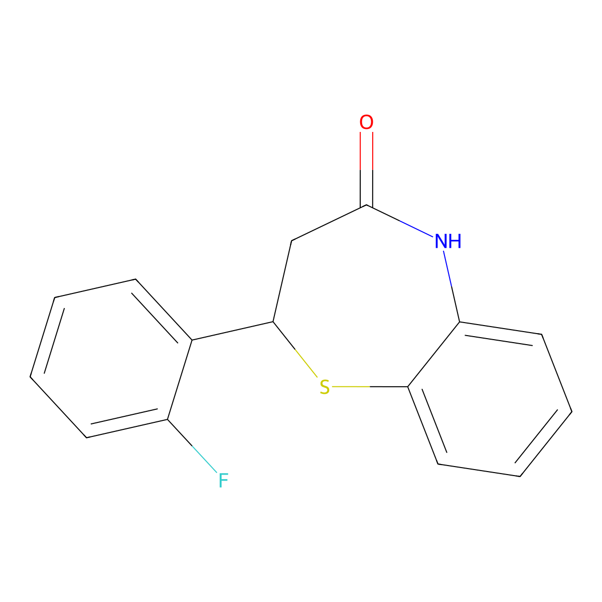 2-(2-Fluorophenyl)-2,3-dihydrobenzo[b][1,4]thiazepin-4(5H)-one molecular structure, CAS 676468-79-4