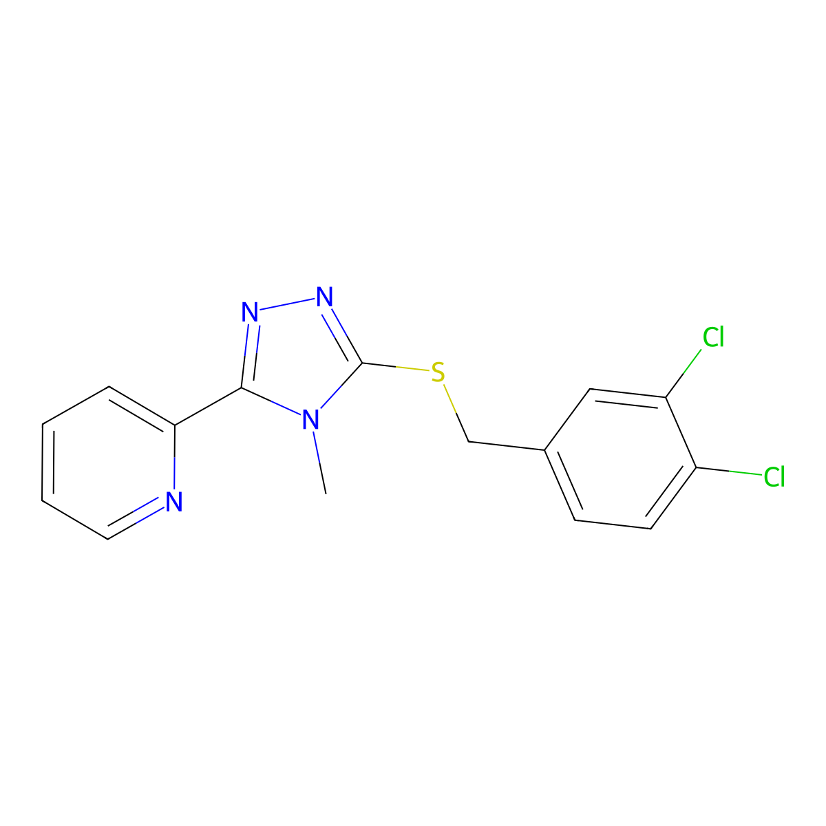 2-{5-[(3,4-dichlorobenzyl)sulfanyl]-4-methyl-4H-1,2,4-triazol-3-yl}pyridine molecular structure, CAS 676469-70-8