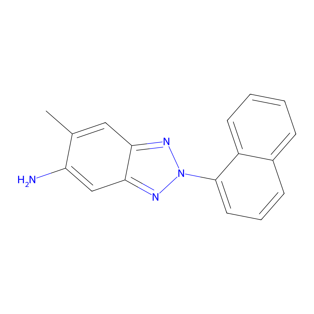 6-Methyl-2-naphthalen-1-ylbenzotriazol-5-amine molecular structure, CAS 676470-26-1