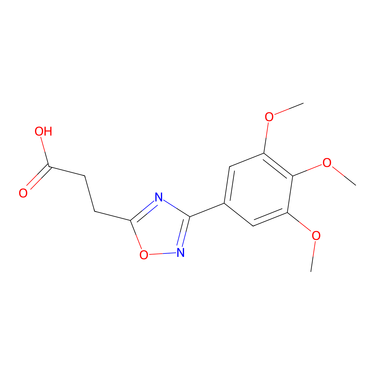 3-[3-(3,4,5-Trimethoxyphenyl)-1,2,4-oxadiazol-5-yl]propanoic acid molecular structure, CAS 676475-38-0