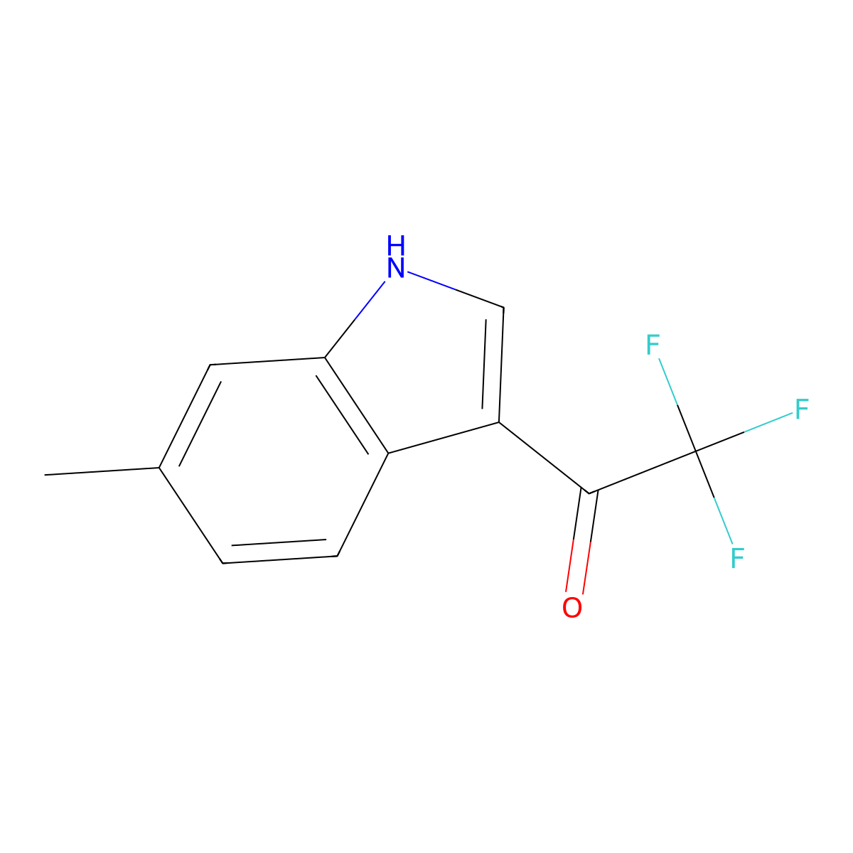 2,2,2-Trifluoro-1-(6-methyl-3-indolyl)ethanone molecular structure, CAS 676476-82-7
