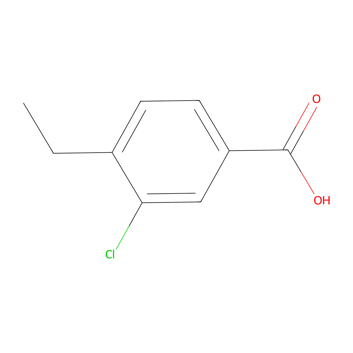 3-Chloro-4-ethylbenzoic acid molecular structure, CAS 67648-07-1