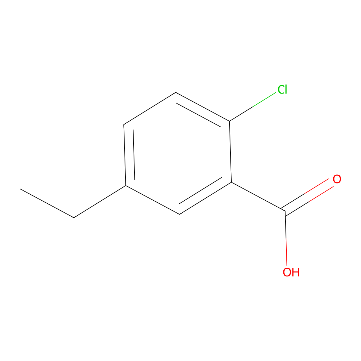 2-Chloro-5-ethylbenzoic acid molecular structure, CAS 67648-08-2